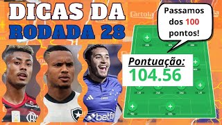 DICAS CARTOLA FC 2024  RODADA 28  MITAMOS MUITO 104 PONTOS cartola cartoladicas brasileirao [upl. by Reeva575]