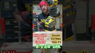 Milwaukee Impact Gen 4 295320 12AH high output vs Dewalt DCF860 FLEXVOLT 12ah [upl. by Nahtaneoj714]