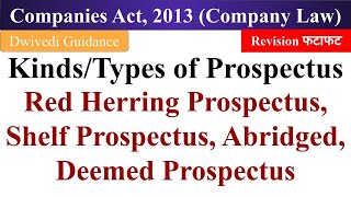 Types of Prospectus Red Herring Prospectus Shelf Prospectus Abridged Deemed Prospectus bcom [upl. by Ford]