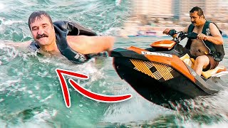 FUAT ILK KEZ JET SKIDE  NEREDEYSE CARPTI  FUAT’S FIRST TIME ON A JET SKI  ALMOST CRASHED [upl. by Etnoved121]