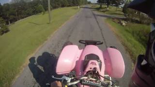 WORLD RECORD ATV WHEELIE  pink 400ex [upl. by Annayt]