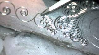 Gun Engraving Practice Breaking The Tip by Shaun Hughes [upl. by Repotsirhc]