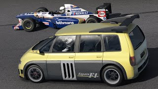 WilliamsRenault F1 vs Renault Espace F1 at Top Gear Test Track [upl. by Zeph]