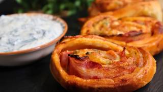 Cheesy Bacon Puff Pastry Rolls Easy and Delicious Recipe [upl. by Kaiser]