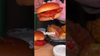 Wingstop chicken sandwich 🥪 shorts mukbang asmr asmrsounds asmreating eating food foodie [upl. by Sellma]