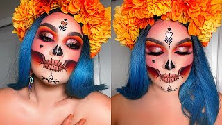 DIA DE LOS MUERTOS MAKEUP TUTORIAL  SANDI JARQUIN [upl. by Edana827]