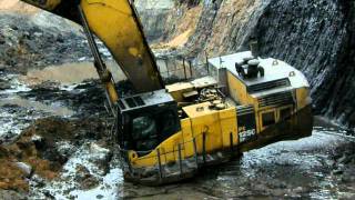 Komatsu PC1250 Stuck in mining pit [upl. by Kaehpos]