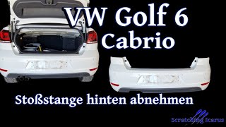 VW Golf 6 Cabrio hintere Stoßstange abbauen  Tutorial [upl. by Puttergill]