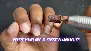 How to do Russian manicure  Efile Manicure  How to use Nail Drill [upl. by Les]