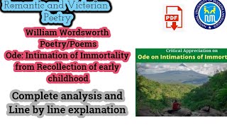 Ode Intimation of Immortality by Wordsworth intimations of immortality analysis [upl. by Ranie]