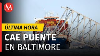 Choca barco y colapsa el puente Francis Scott Key en Baltimore [upl. by Sicard]