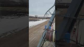 Towing a Reinke center pivot irrigation system [upl. by Socher]