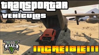 GTA V  INCREIBLE Como transportar tus vehículos por aire GTA 5  Como abrir ac130 GTA V [upl. by Leamhsi]