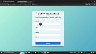 Calorie Calculator App Using HTML CSS and JavaScript with Source Code [upl. by Santana256]