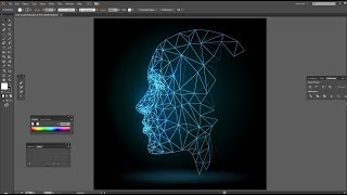 Adobe Illustrator  Luminous polygonal mesh face [upl. by Yruj702]