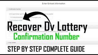 How to Recover Electronic Diversity Visa Program Confirmation Number [upl. by Smart]