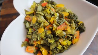 How To Make Jamaican Callaloo Without Salt Fish  Vegetarian Dish  Healthy vegan Recipe [upl. by Onaicilef]