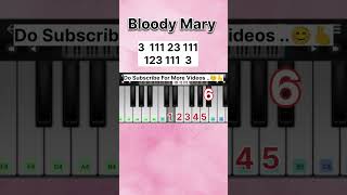 Bloody Mary  Simple Piano Tutorial piano shortvideo [upl. by Furr]