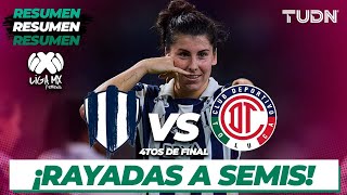 HIGHLIGHTS  Monterrey vs Toluca  Liga Mx Femenil AP20244tos  TUDN [upl. by Viccora]