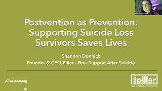 Postvention as Prevention Supporting Suicide Survivors Saves Lives [upl. by Nyad]