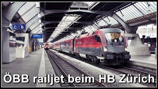 Die Tonleiter des ÖBB Railjet  Abfahrt beim Hauptbahnhof Zürich  Schweiz 2024 [upl. by Ariella108]