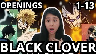 BLACK CLOVER OPENINGS SONG 1  13  REACTION 2024 [upl. by Anahahs]