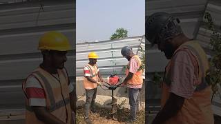 How to use Earth Auger Machine for Fencing Holes machine solarfencing shorts qualitysolarfencing [upl. by Rie917]