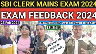 SBI CLERK MAINS EXAM 25 Feb 2024SBI CLERK EXAM Analysis today 2024 [upl. by Killoran615]