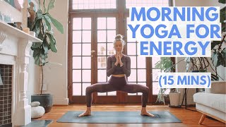 15 Minute MORNING YOGA To Feel Connected  Energised  Energising Morning Yoga Flow all levels [upl. by Farmann]