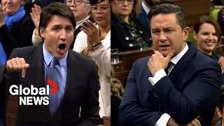 Poilievre claims Trudeau is quotlosing controlquot with quotscreaming and holleringquot while answering question [upl. by Poucher]