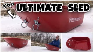 ULTIMATE SLED  Wheelbarrow Snow Sled  DIY snow sled [upl. by Philine]