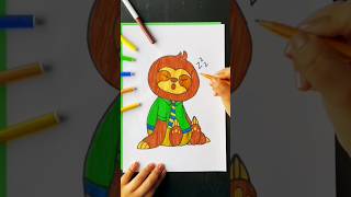 How to color a sloth  Animals  For kids aged 5 to 6 years old [upl. by Lrak]