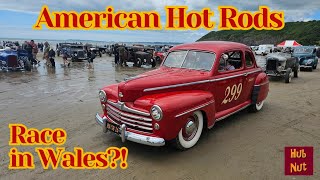 American Hot Rods race on a Welsh beach Vintage Hot Rod Association at Pendine Sands [upl. by Treble]