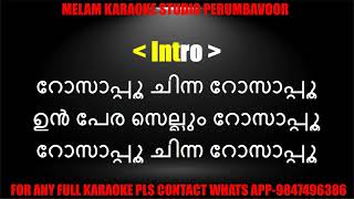 Rosapoo chinna rosapoo karaoke with lyrics malayalam [upl. by Johnstone800]