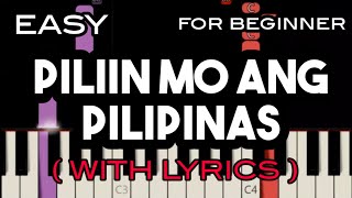 PILIIN MO ANG PILIPINAS  LYRICS   ANGELINE QUINTO  SLOW amp EASY PIANO [upl. by Nij]