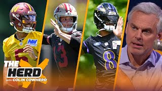 Commanders 49ers in Wild Card Ravens AFC North champs make Colins playoff predictions  THE HERD [upl. by Schluter201]