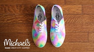 DIY Sharpie Tie Dye Shoes  Michaels [upl. by Eerehc]