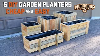 5 DIY Garden Planters  Cheap Easy Fast [upl. by Oakleil]