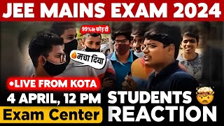 JEE Mains 20244 April Shift 1 Exam Student Reaction LIVE from Kota  Paper Level Weightage Cutoff [upl. by Oicinoid15]