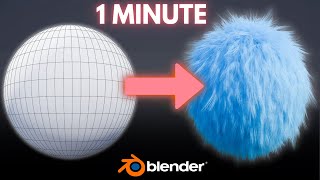 Create FurHair in Blender in 1 Minute [upl. by Aillil]