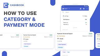 How to use category and Payment mode Feature  CashBook [upl. by Clementina]