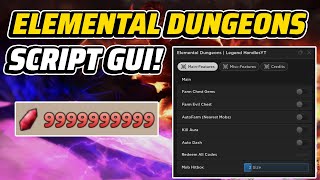 NEW Elemental Dungeons Script GUI  Hack INFINITE GEMS AUTOFARM AND MORE PASTEBIN [upl. by Swanhilda]