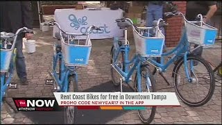 Rental Coast Bikes for free in Downtown Tampa [upl. by Lraep]