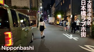 【4K大阪】近鉄日本橋駅のラブホ街で夜の街歩き Night walk around the love hotel district of Kintetsu Nipponbashi Station [upl. by Ahsert117]