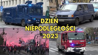 Dzień Niepodległości 2023 w Warszawie  Wszystkie służby w akcji [upl. by Victorine]