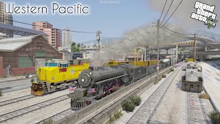 Western Pacific Feather River Route Train  Grand Theft Auto V [upl. by Nichy]