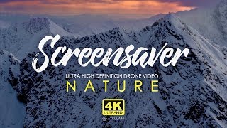 Nature and mountains  4K Relaxing Screensaver  Aerial Drone Footage [upl. by Idoux]