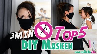 Maskenpflicht 5 geniale DIY Masken im Überblick  Schnell und einfach  Corona  mamiblock [upl. by Leaj]