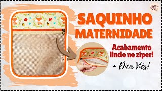 Saquinho Organizador Maternidade  Tutorial de Costura passo a passo [upl. by Elpmet934]