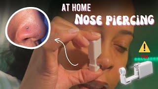 Piercing My Nose At Home Aliexpress nose piercing kit ✨ [upl. by Amabelle375]